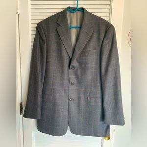 Hart Schaffer Marx men’s gray plaid wool sport coat size 42L